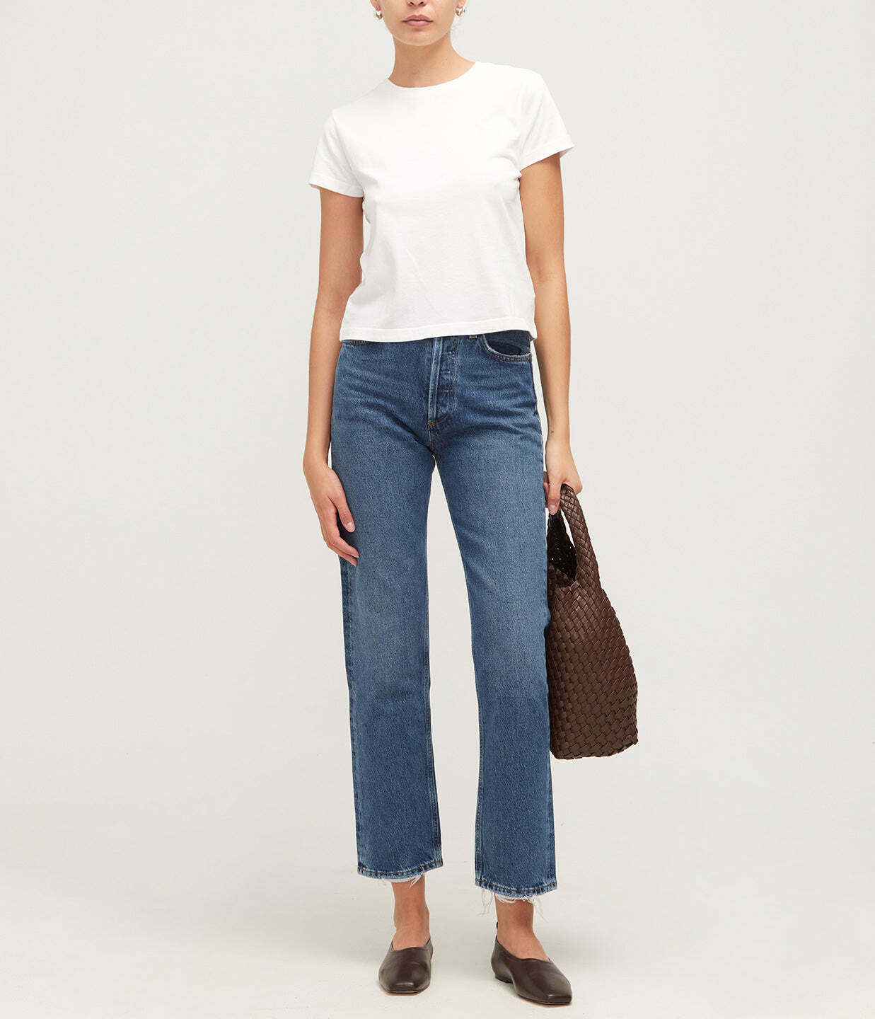Adine Cropped Tee in White