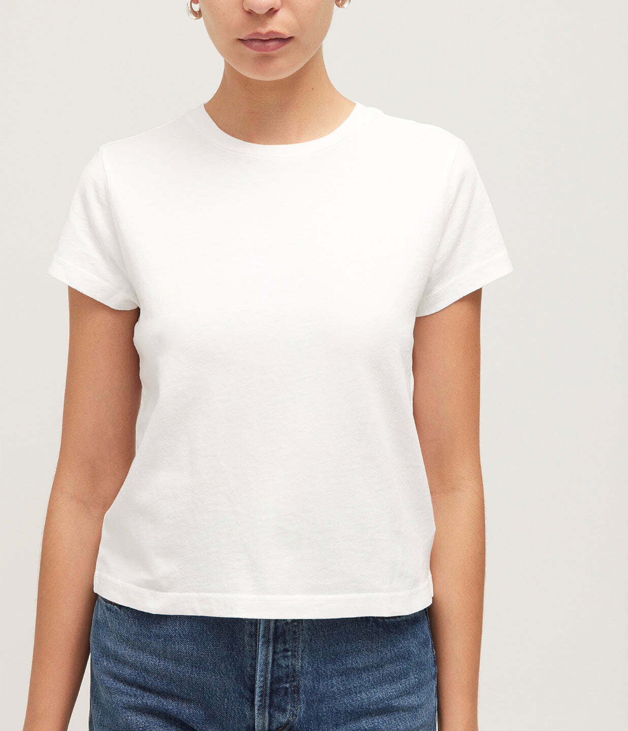 Adine Cropped Tee in White
