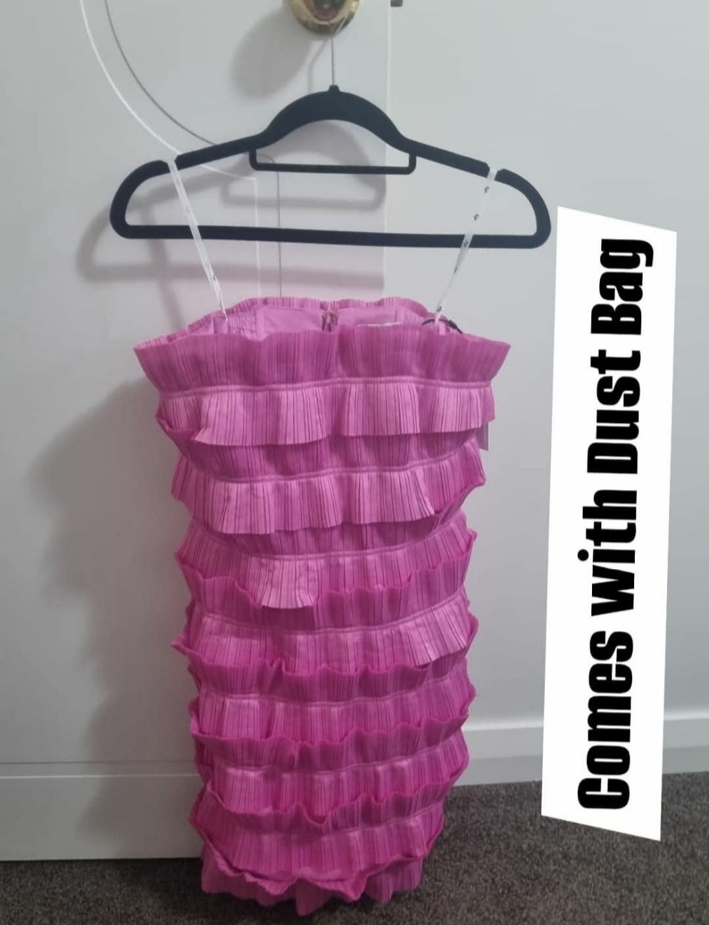 DRESS PINK SHIRRED RUNCHED PARTY 
