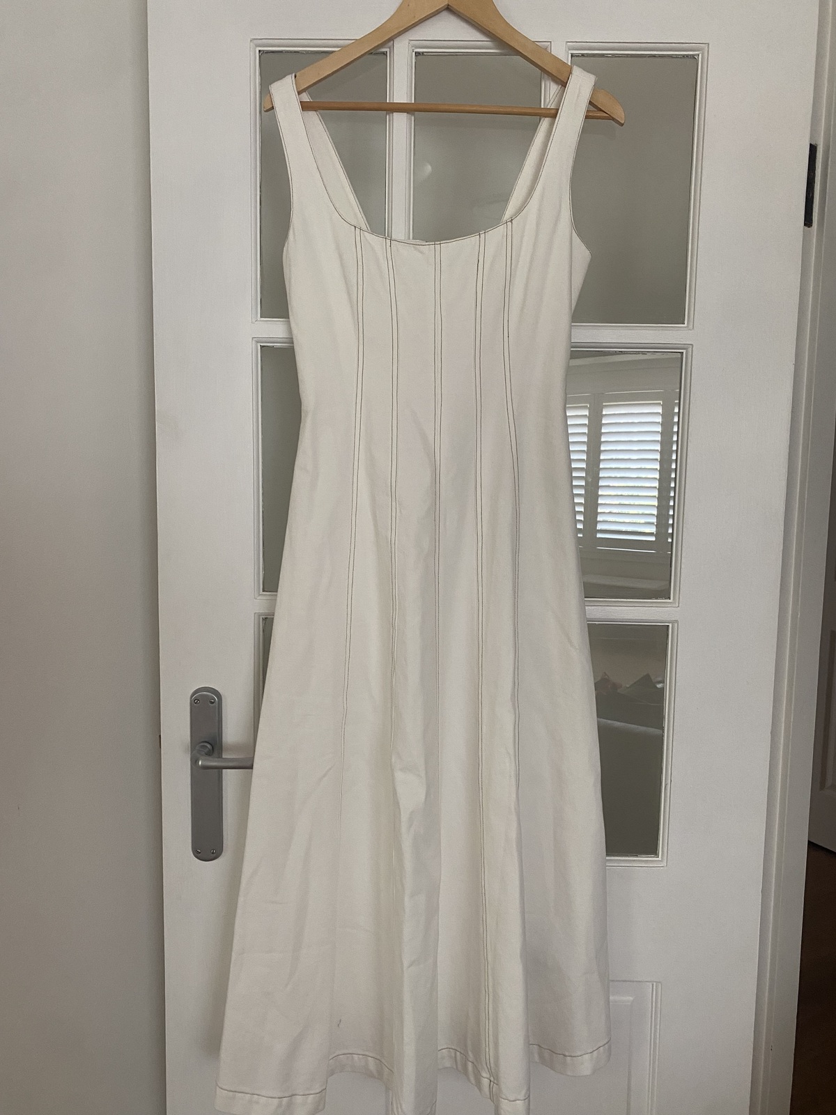 Amelia Denim Dress in Porcelain White size 8