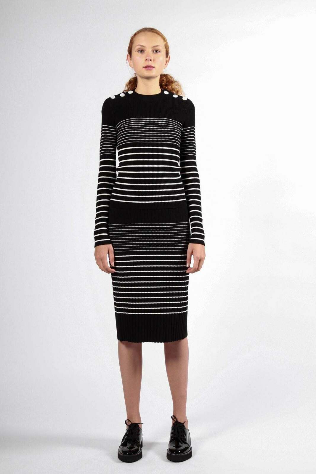 kunanyi top black & white stripe