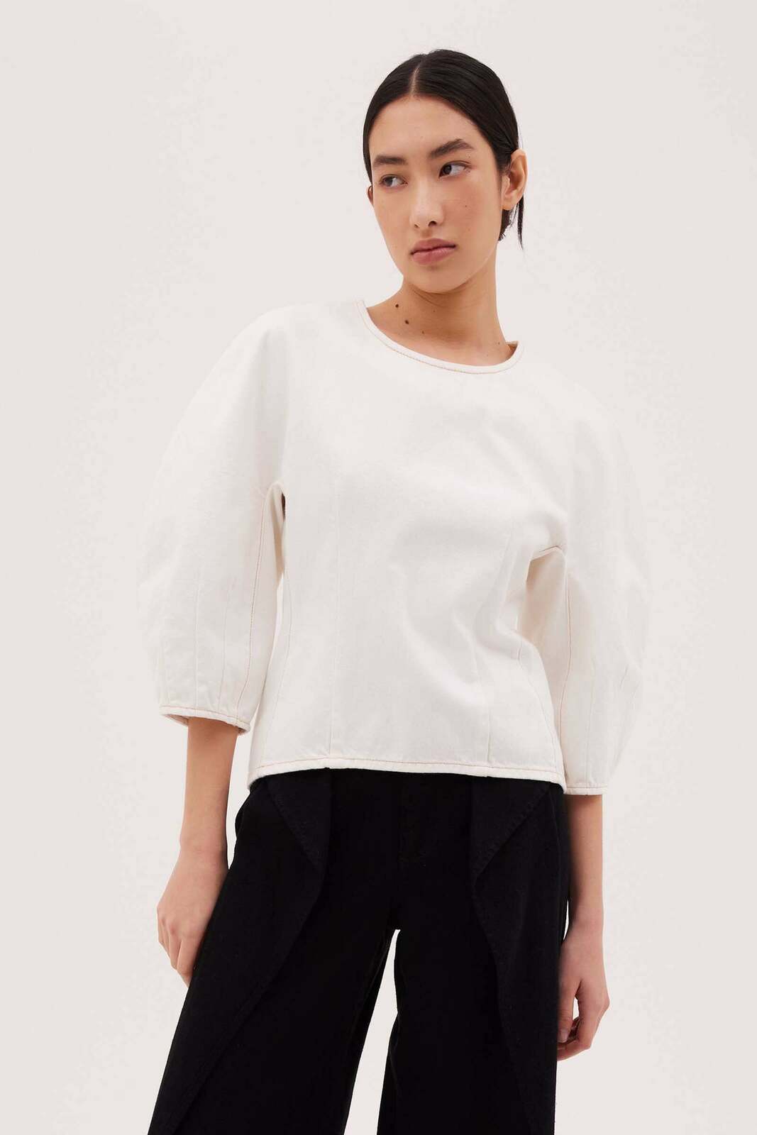 CHALK DENIM ROCHA TOP