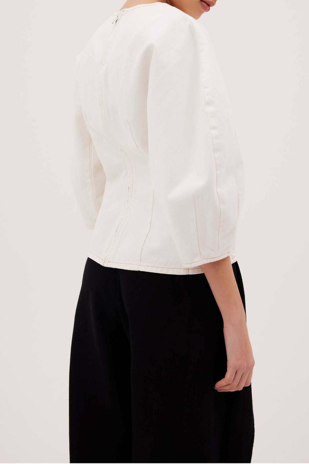 CHALK DENIM ROCHA TOP