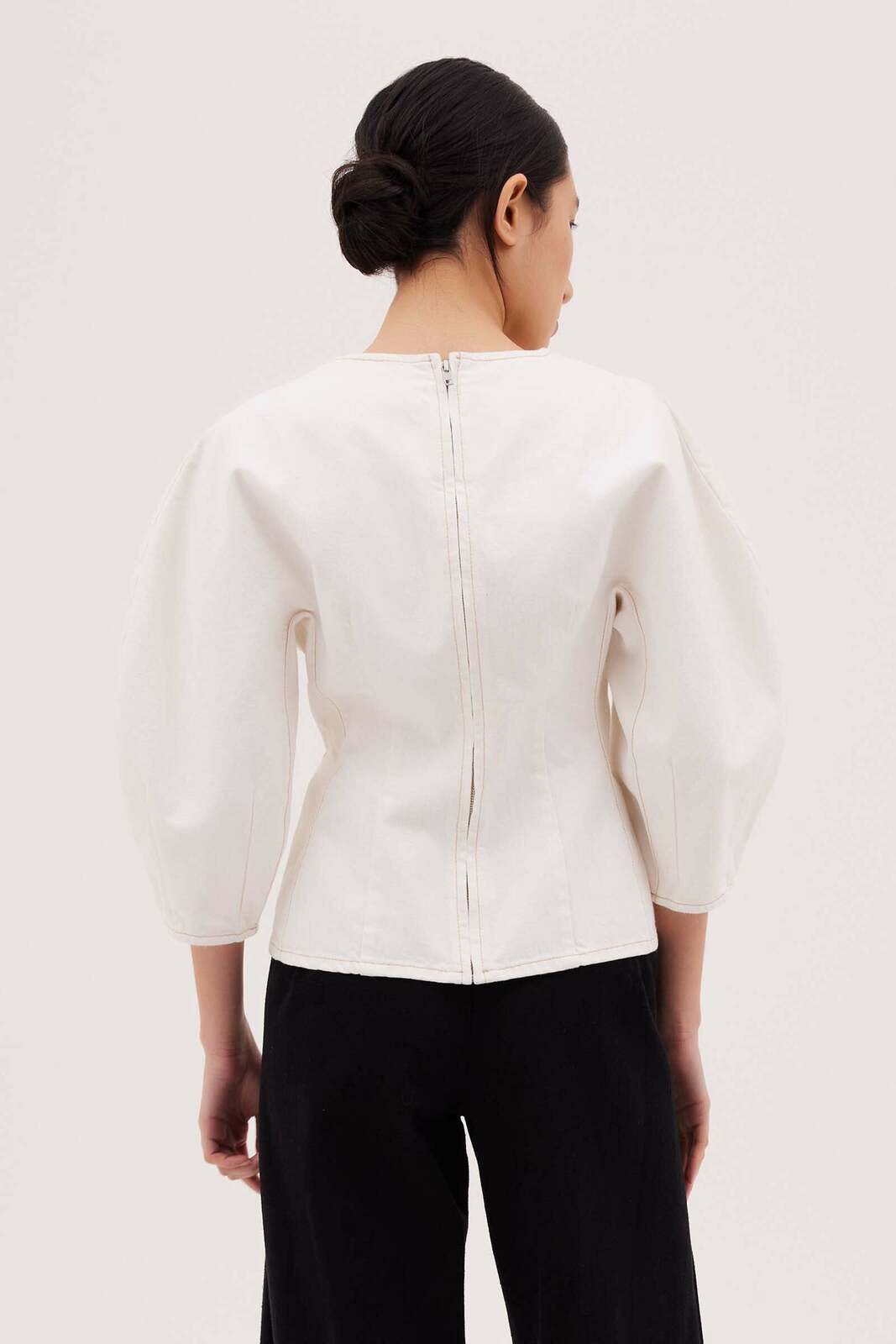 CHALK DENIM ROCHA TOP