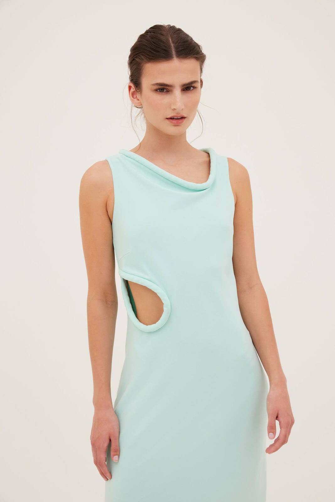 MINT CREPE LAZARE DRESS