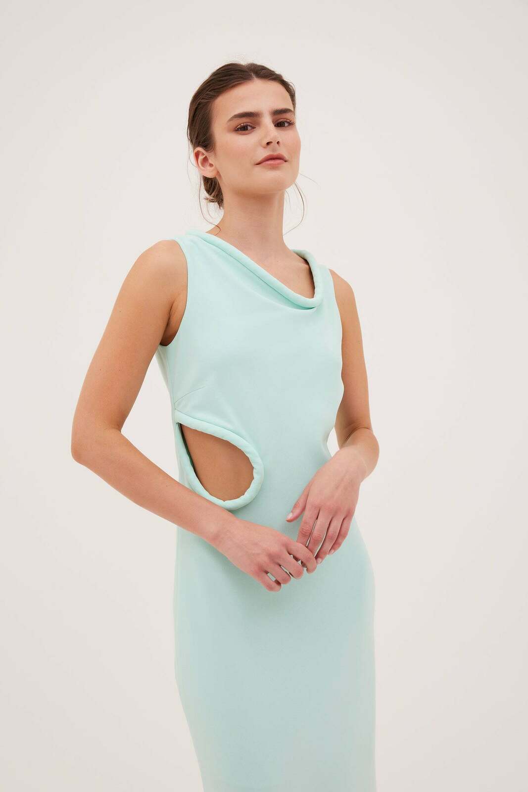 MINT CREPE LAZARE DRESS