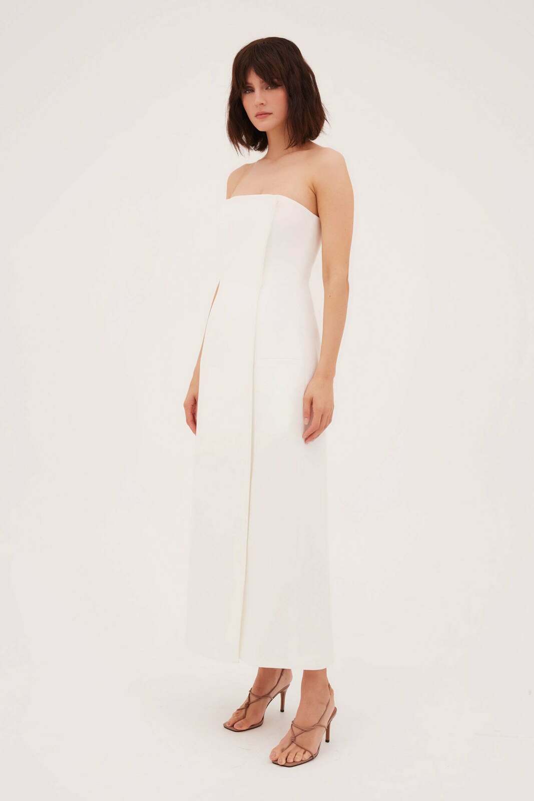 IVORY CREPE RUNWAY DRESS