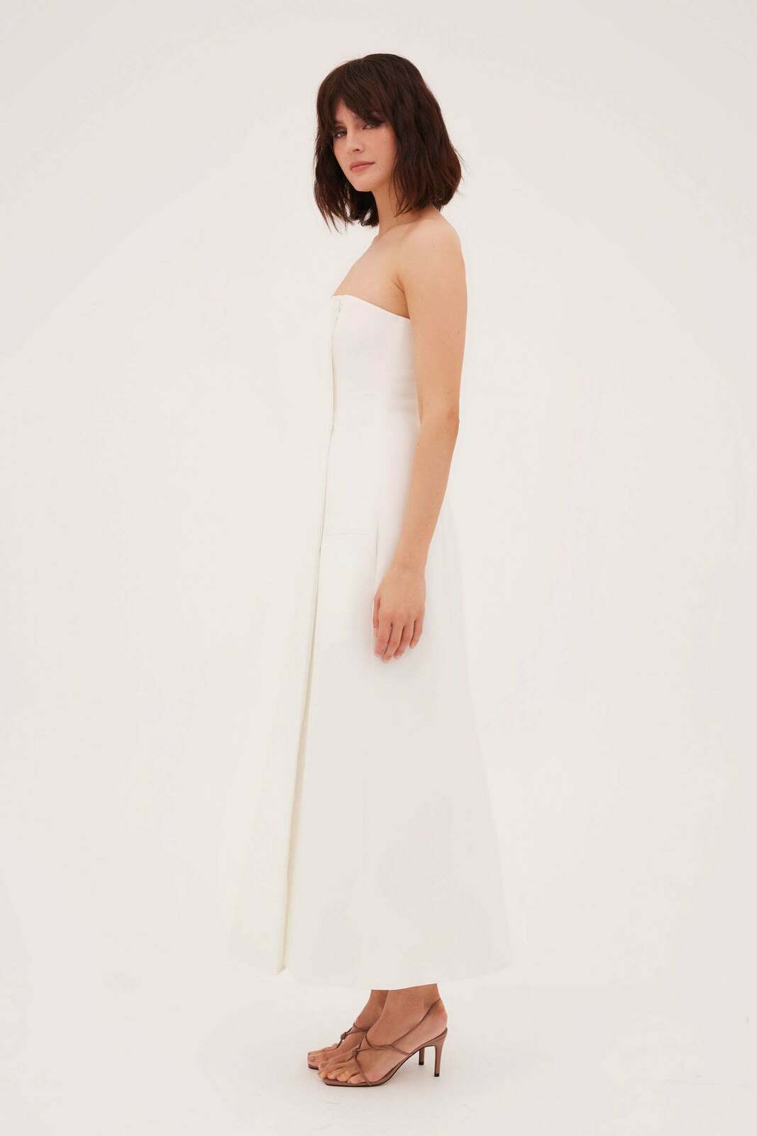 IVORY CREPE RUNWAY DRESS
