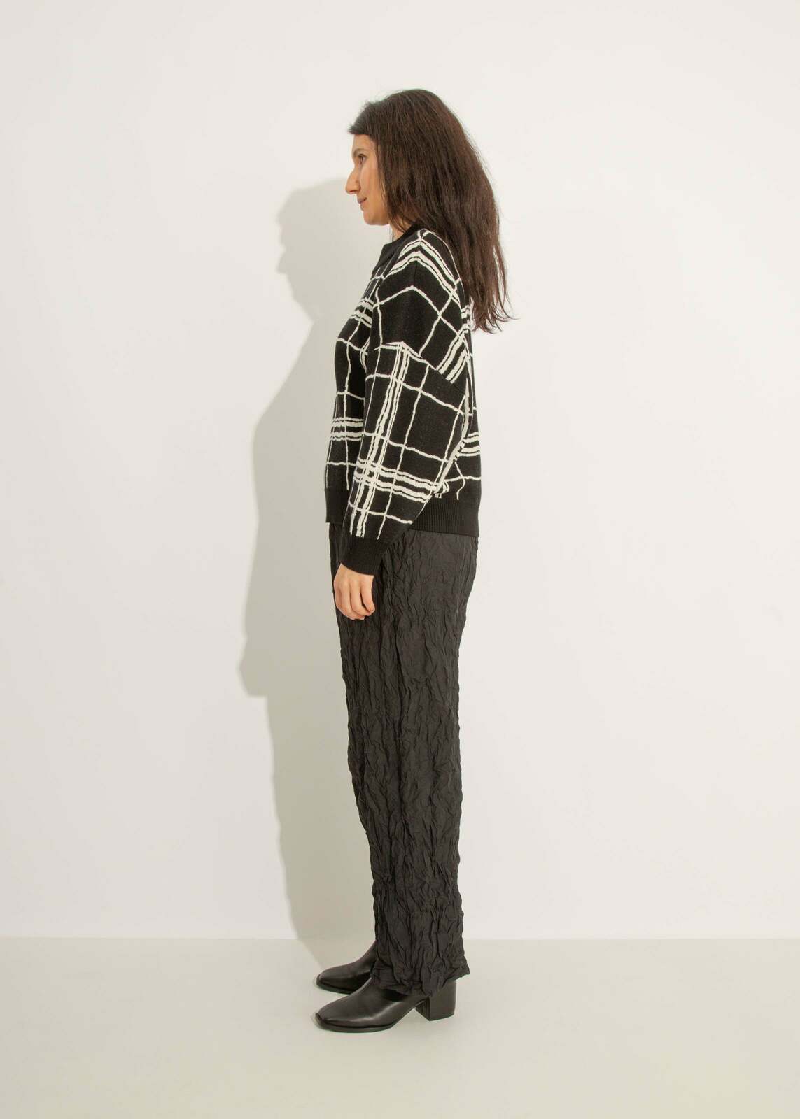 W23 | OWYN KNIT SWEAT / BLACK-WHITE