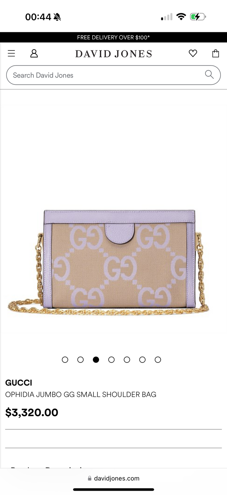 OPHIDIA JUMBO GG SMALL SHOULDER BAG