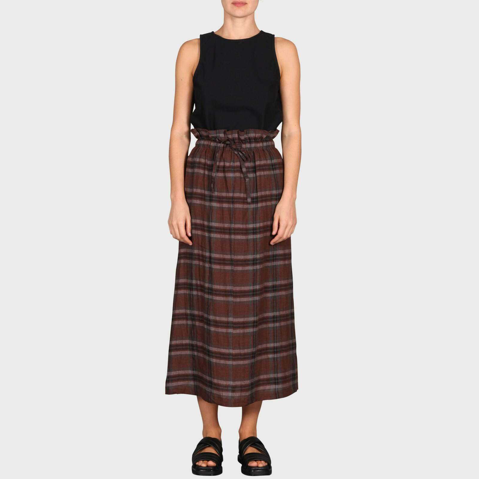 POLLY SKIRT / BROWN-BLACK