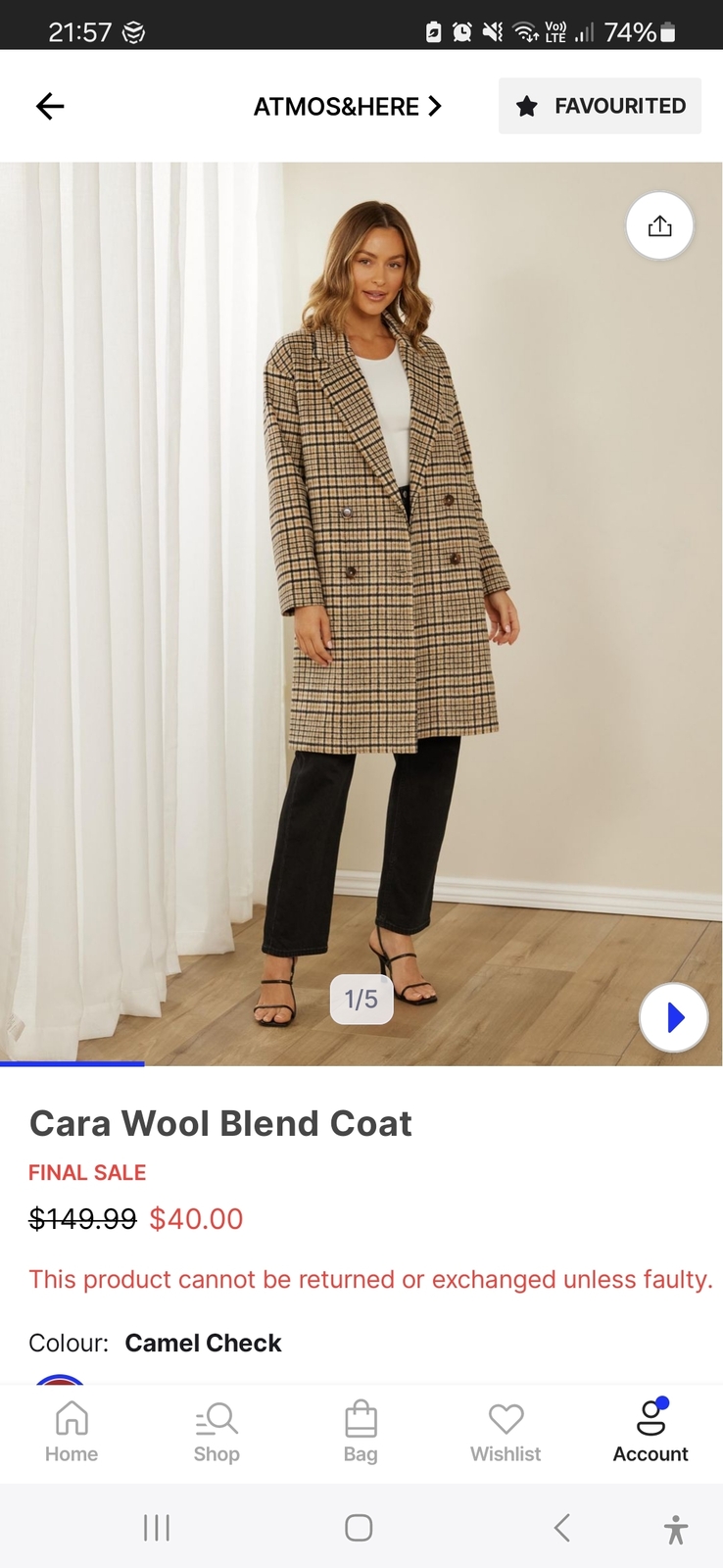 Cara wool blend coat