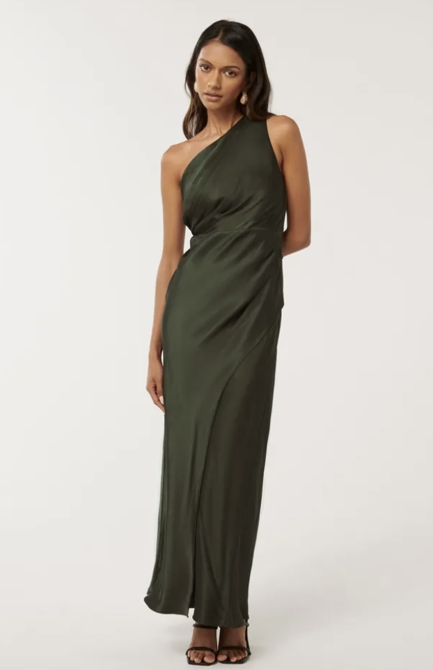 forever new one shoulder dress Shawna One Shoulder Satin Midi Dress - Women's Fashion