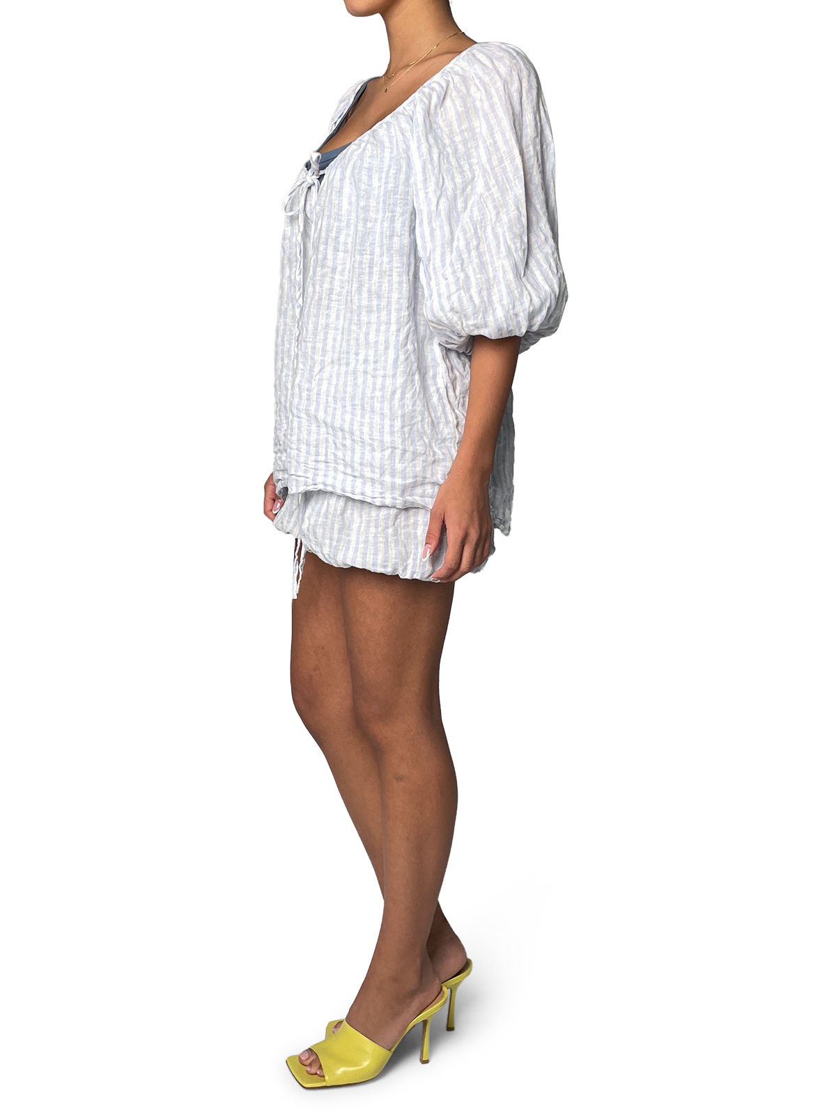 Stripped White and Baby Blue Top