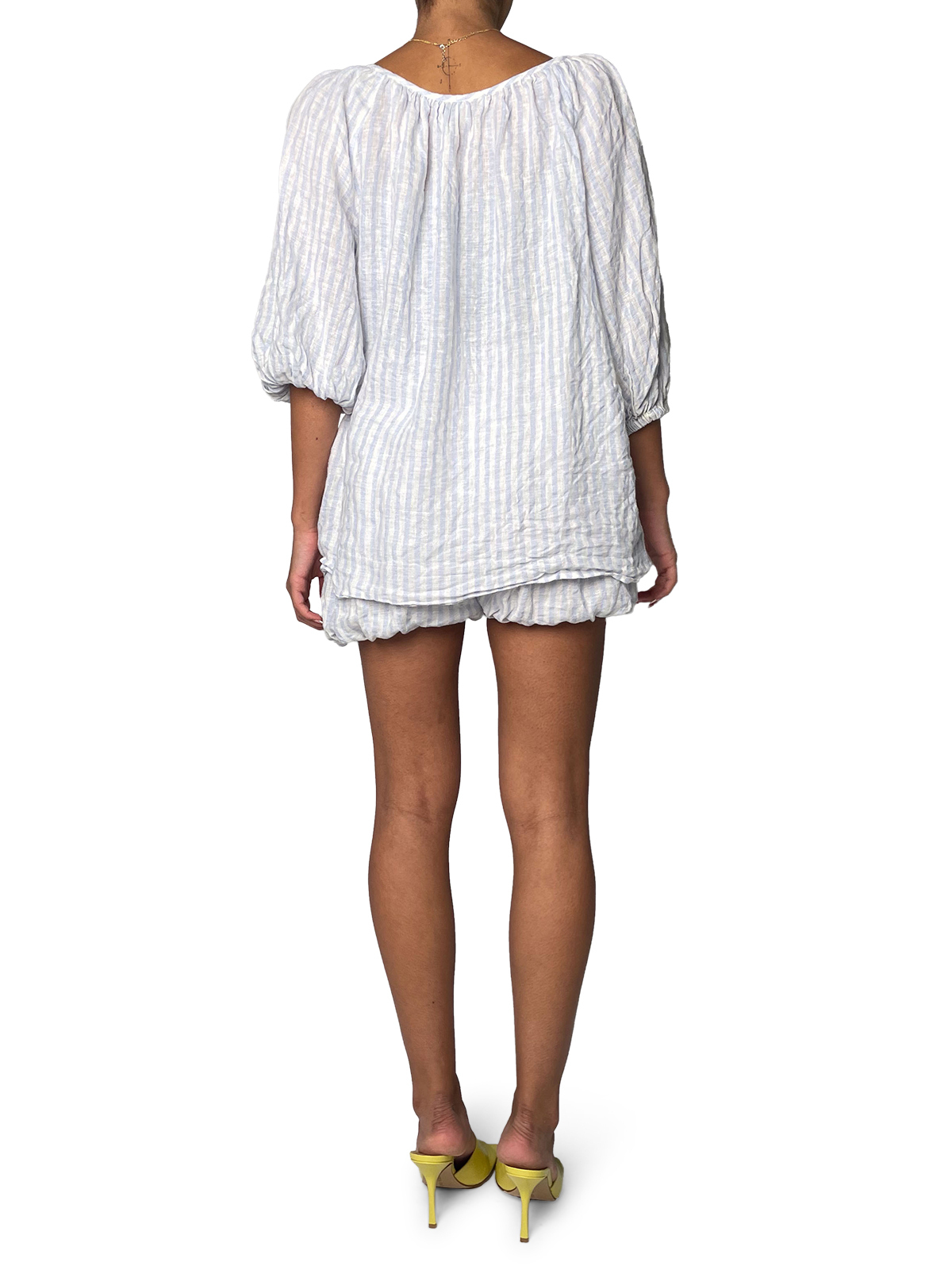 Stripped White and Baby Blue Top