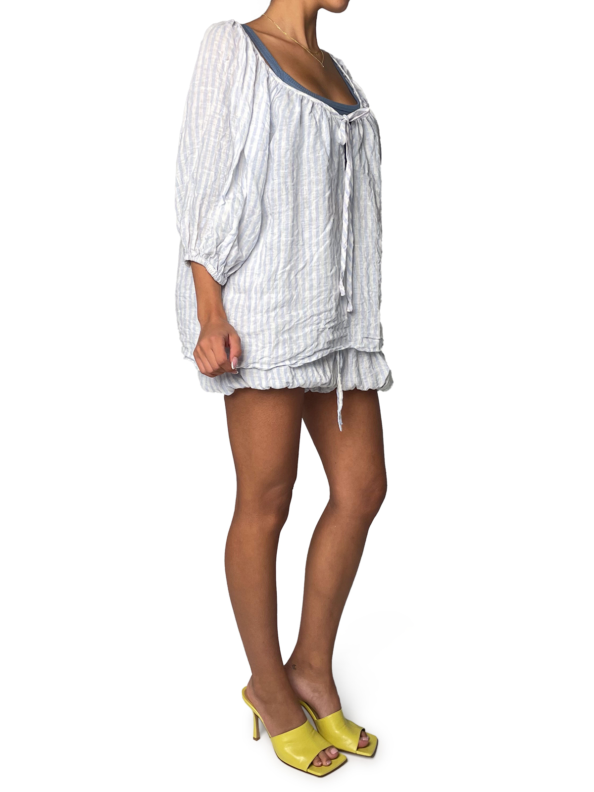Stripped White and Baby Blue Top