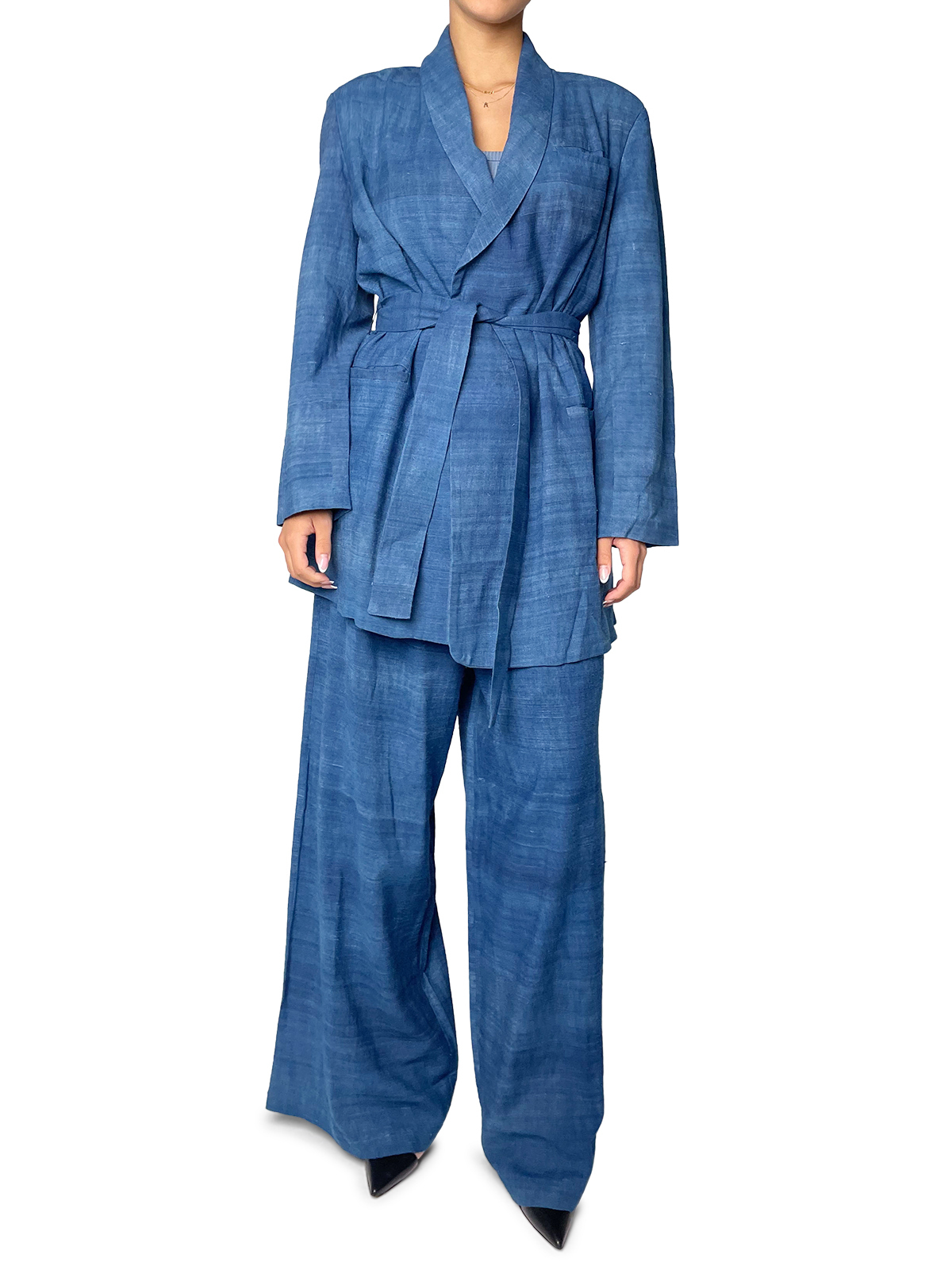 Blue Dress Pants with Tie
