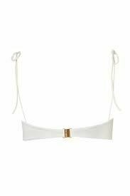 White Swimsuit Top with Embroidery