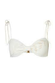 White Swimsuit Top with Embroidery