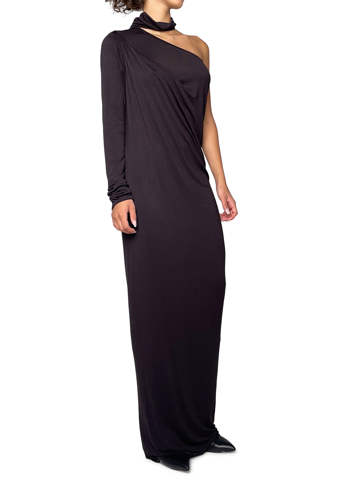 Black Asymmetrical Stretchy Sress