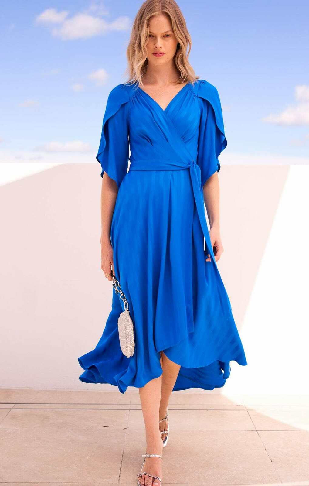 SACHA DRAKE HANWORTH HOUSE WRAP DRESS IN COBALT AirRobe