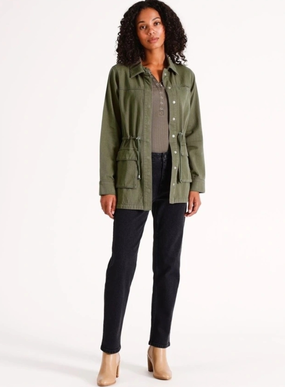 Utility Drill Jacket in Khaki