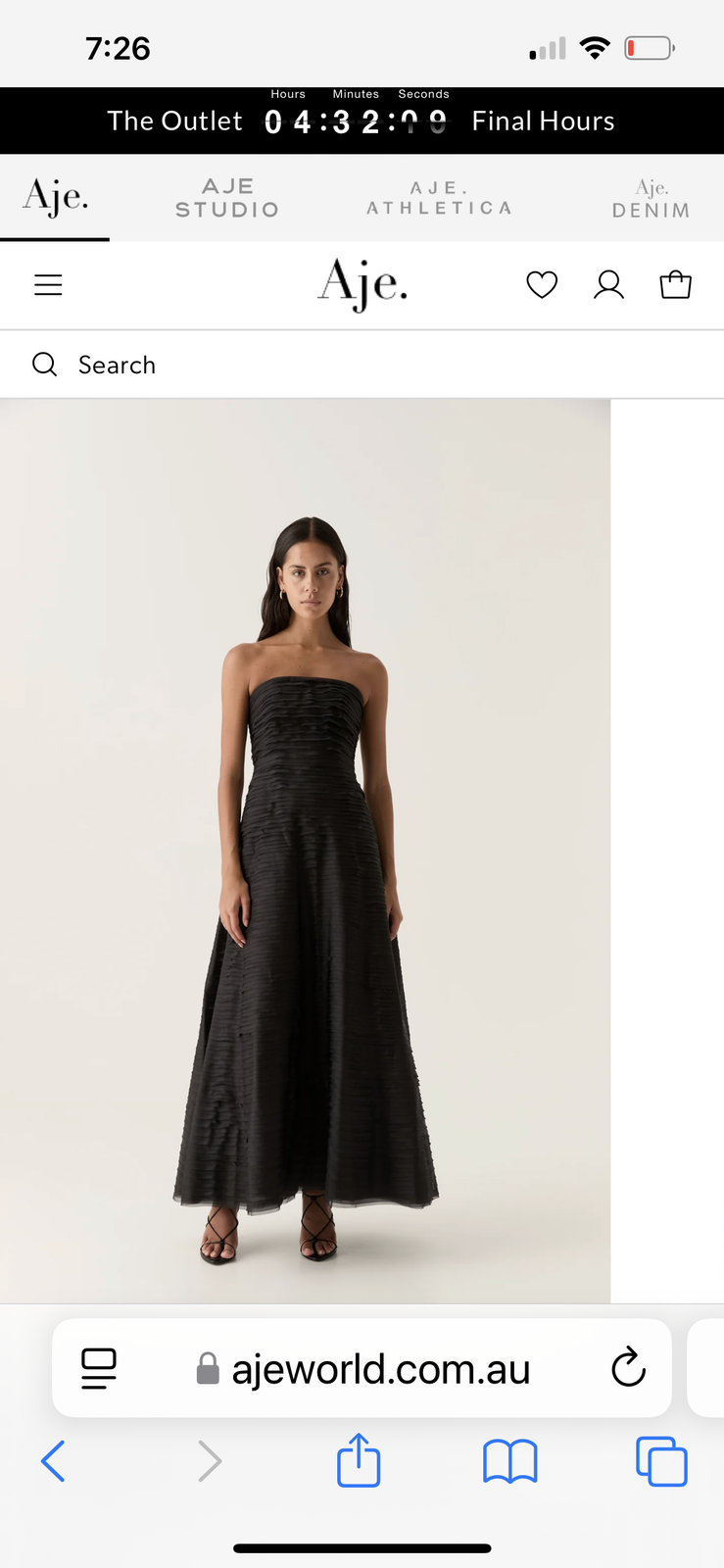 Black formal strapless dress