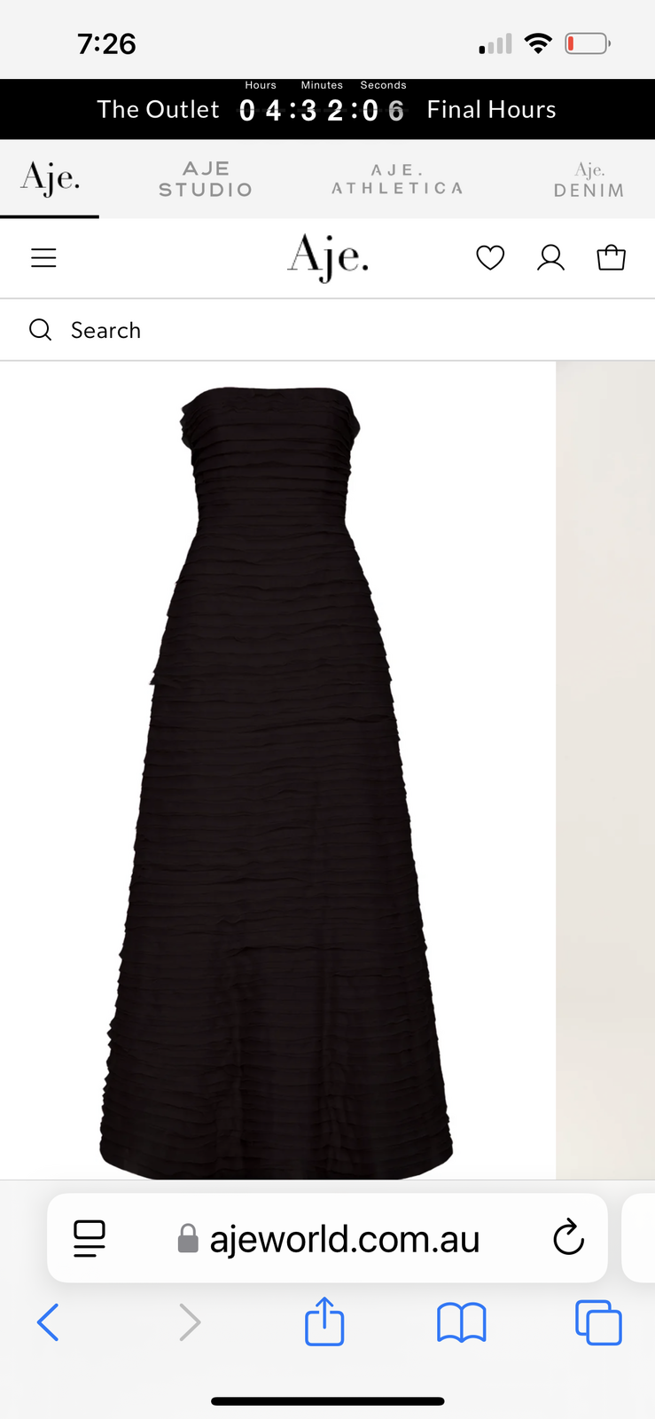 Black formal strapless dress