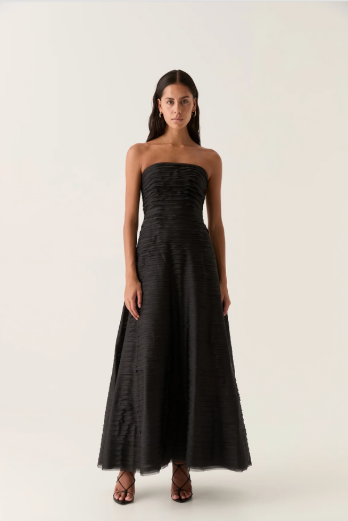 Black formal strapless dress