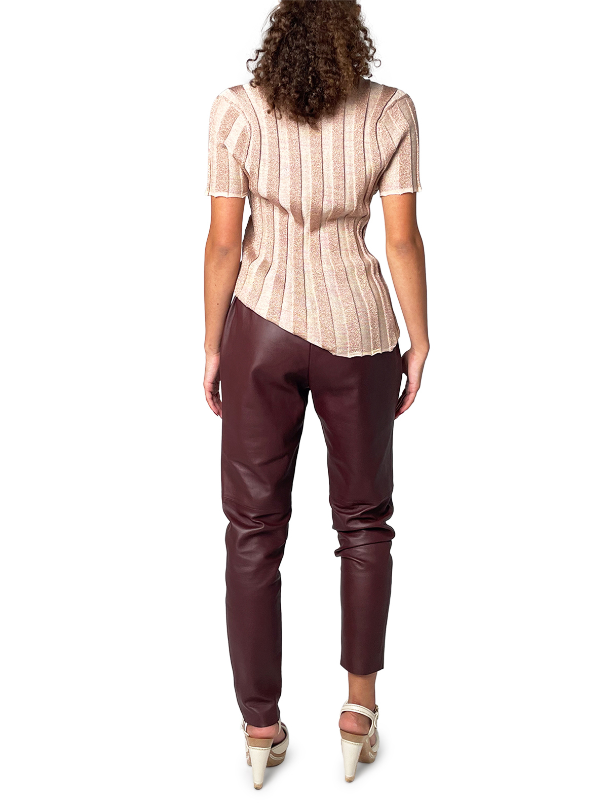 Burgundy Leather Pants 