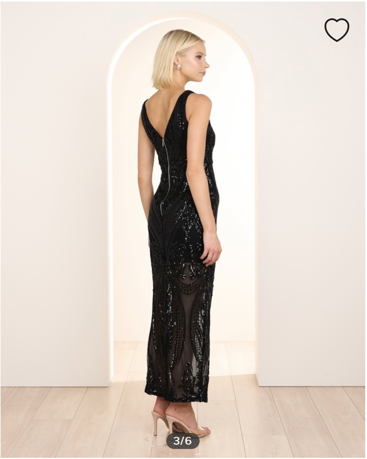 Saige V Neck Sequin Gown