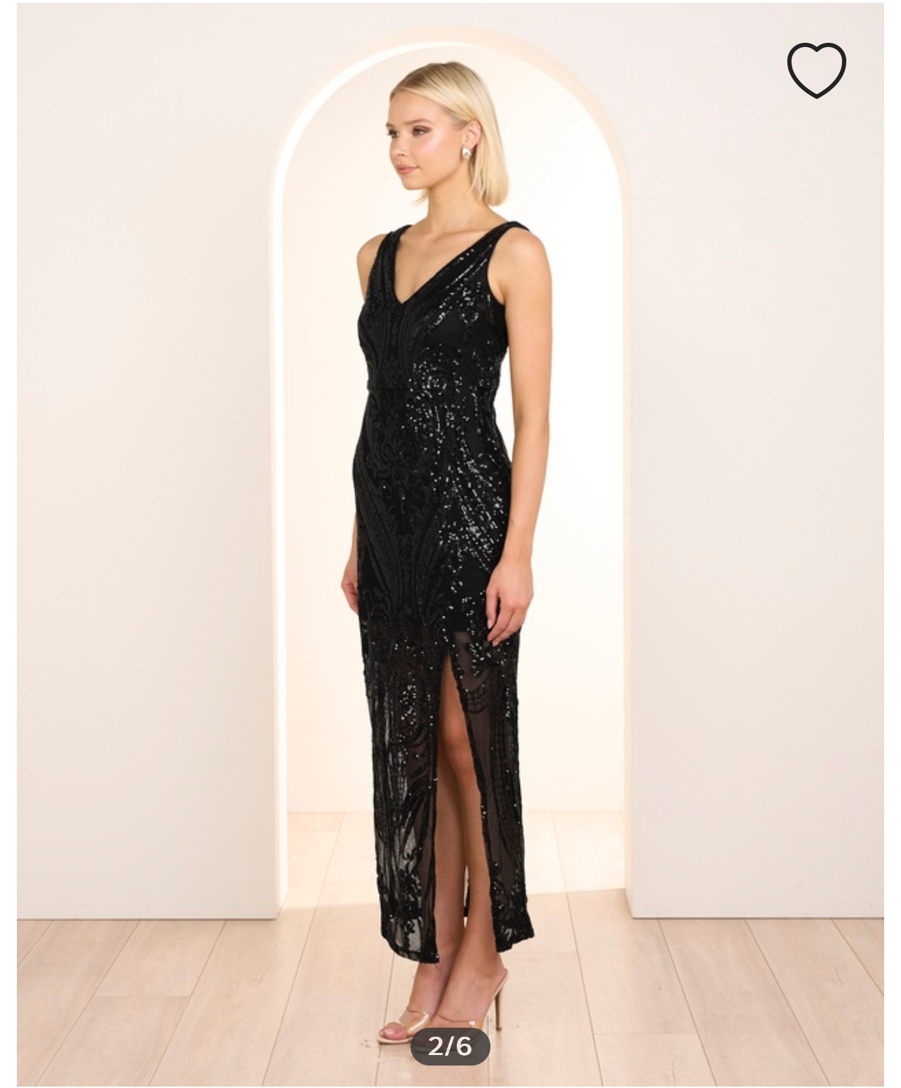 Saige V Neck Sequin Gown