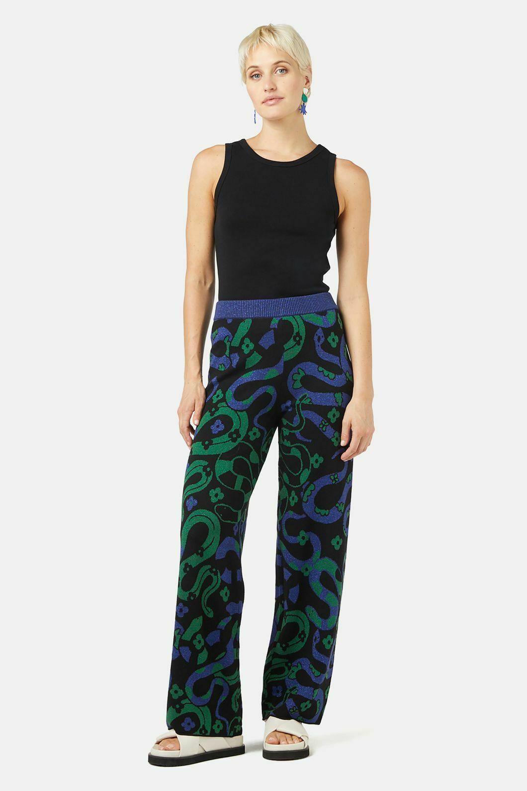 Flower Snake Knit Pant