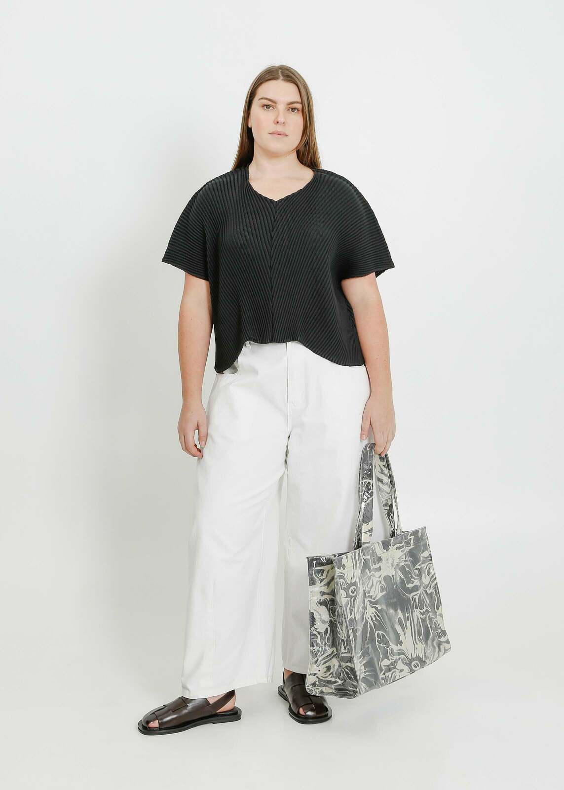 S25 WAVERLY PLEAT TOP / BLACK