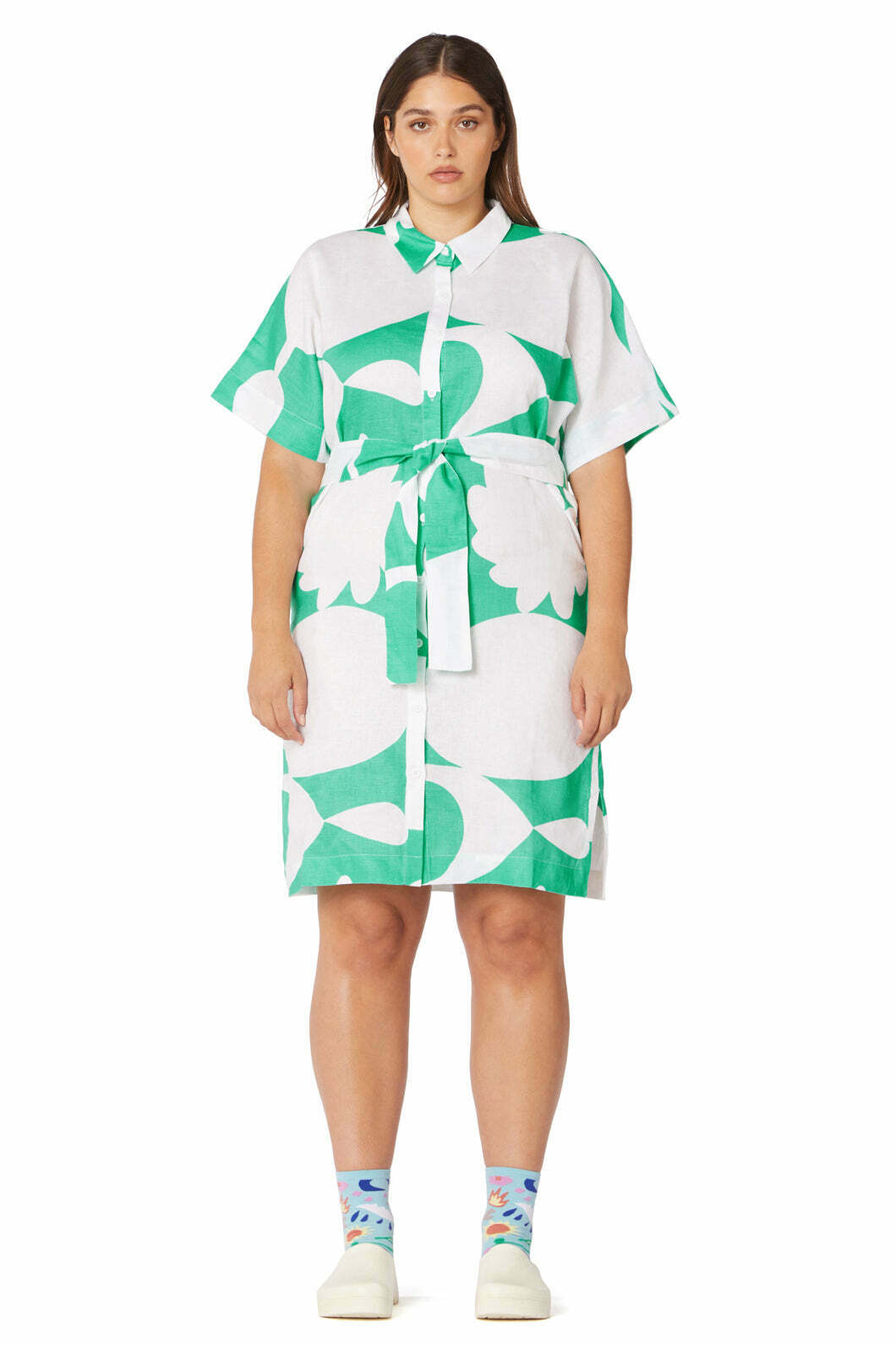 Green Banket Shirt Dress