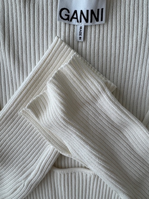 white mid ribbed dress 