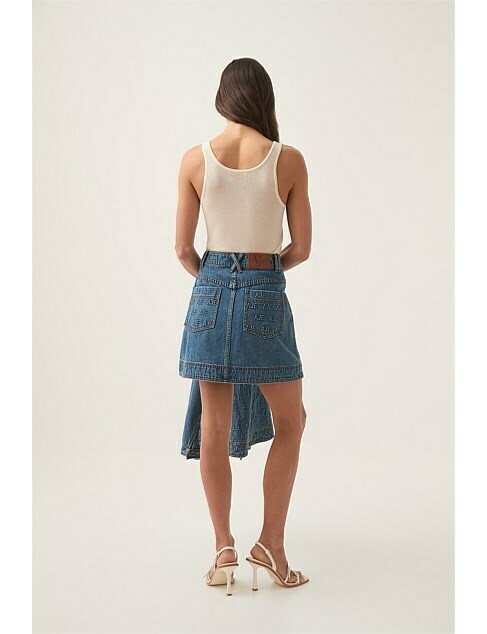 Nika Logo Denim Mini Skirt 8