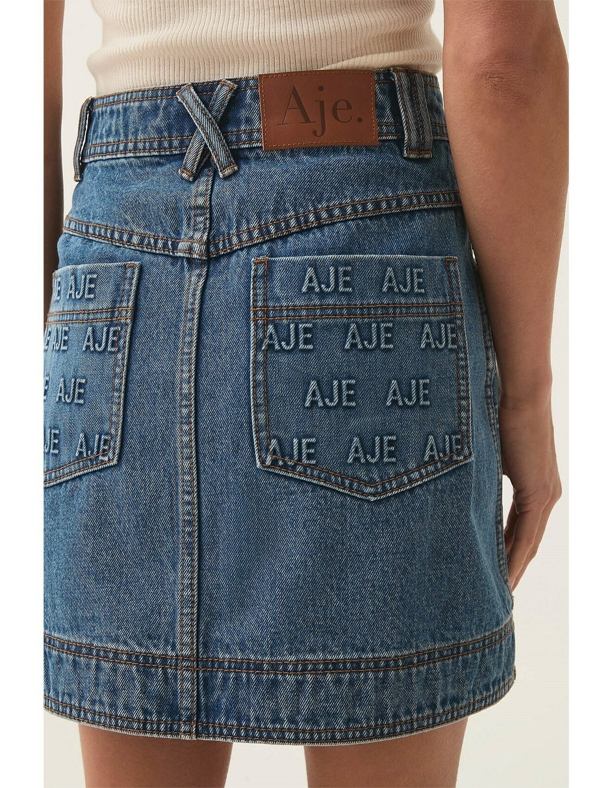 Nika Logo Denim Mini Skirt 8