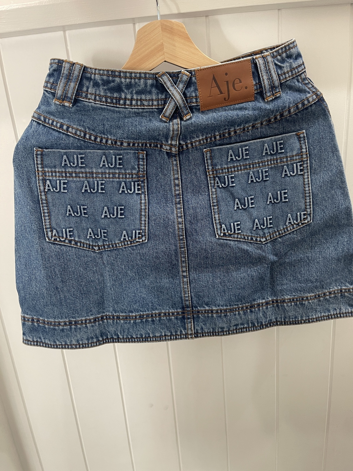 Nika Logo Denim Mini Skirt 8