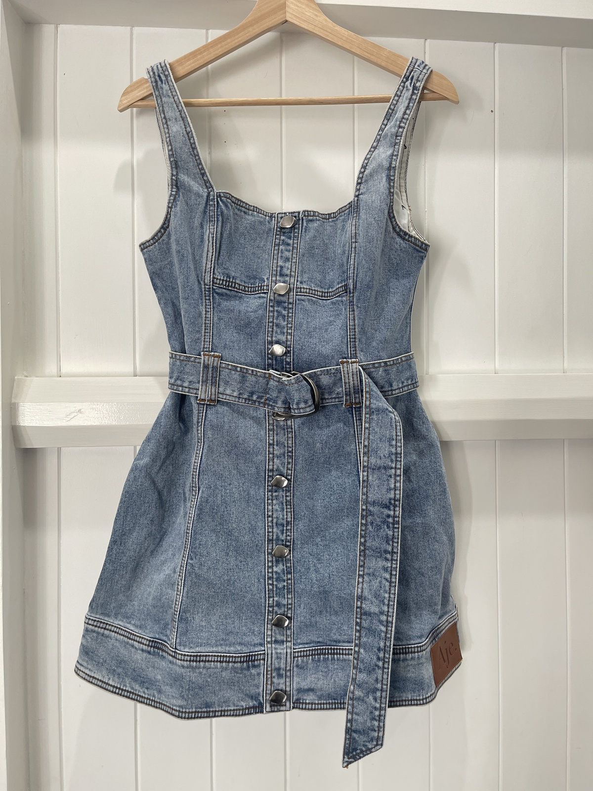 denim mini dress size 12