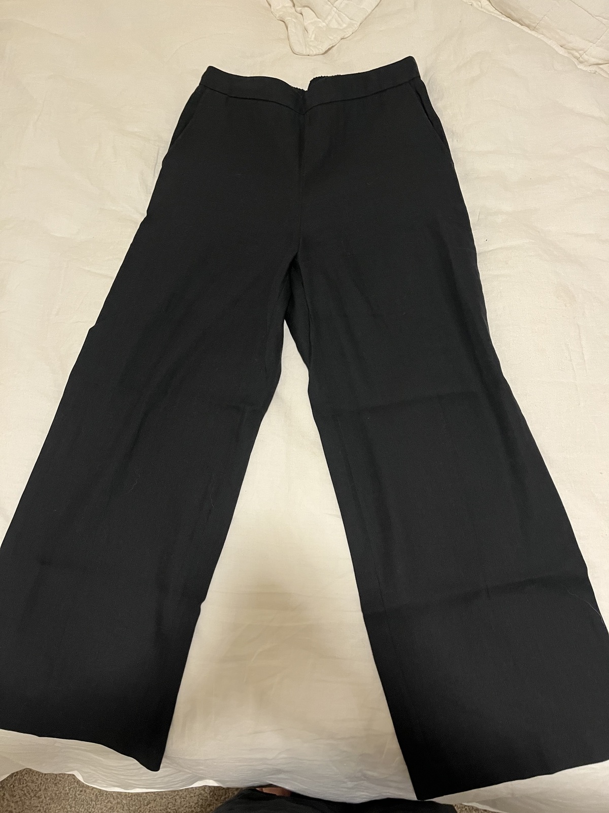 wide leg trousers - linen cotton blend