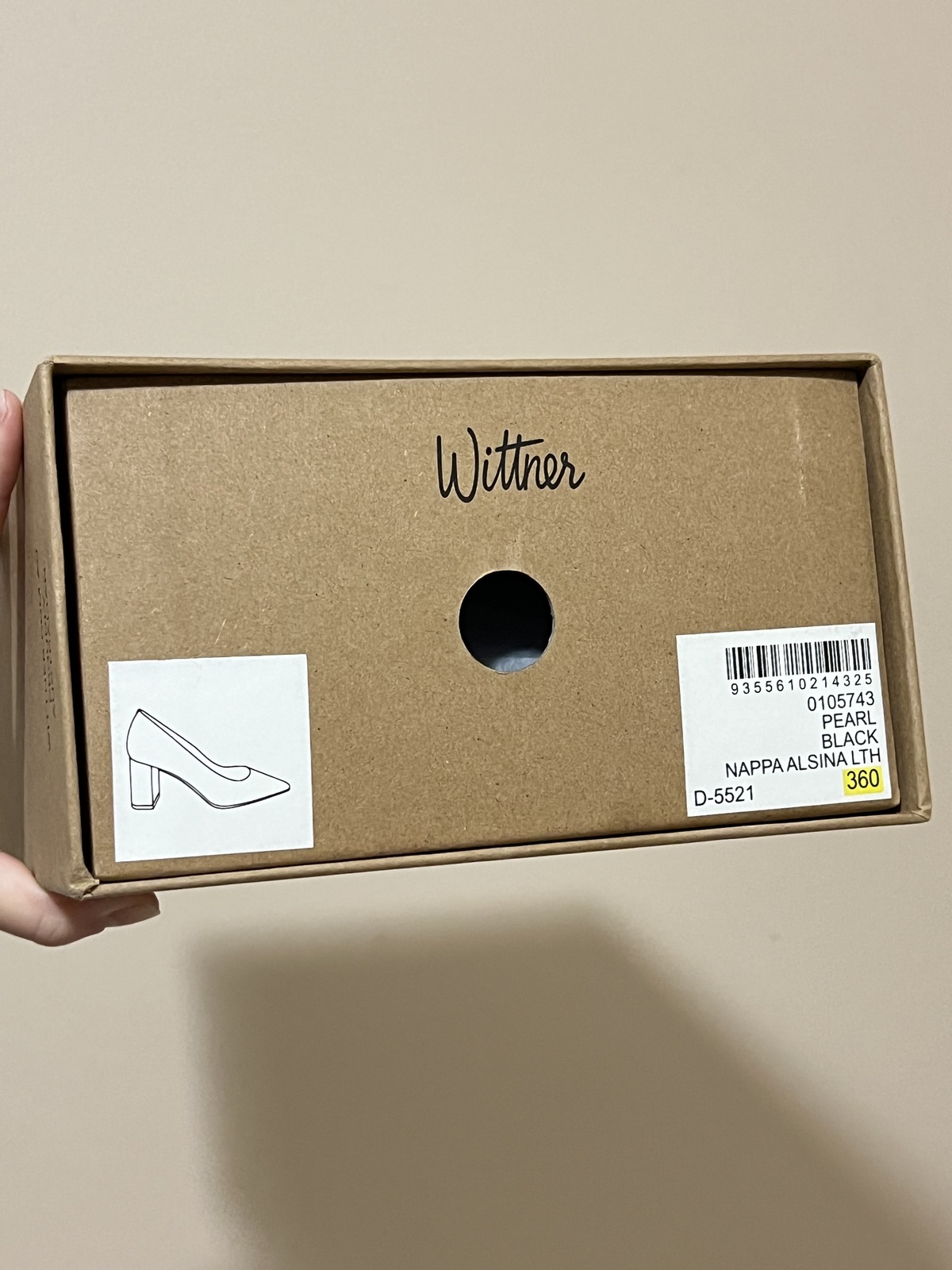 Pearl Black Leather Block Heel Pump