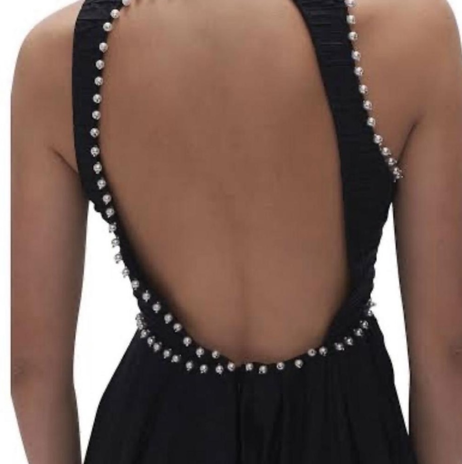 Florence Pearl Trim Midi Dress - size 10