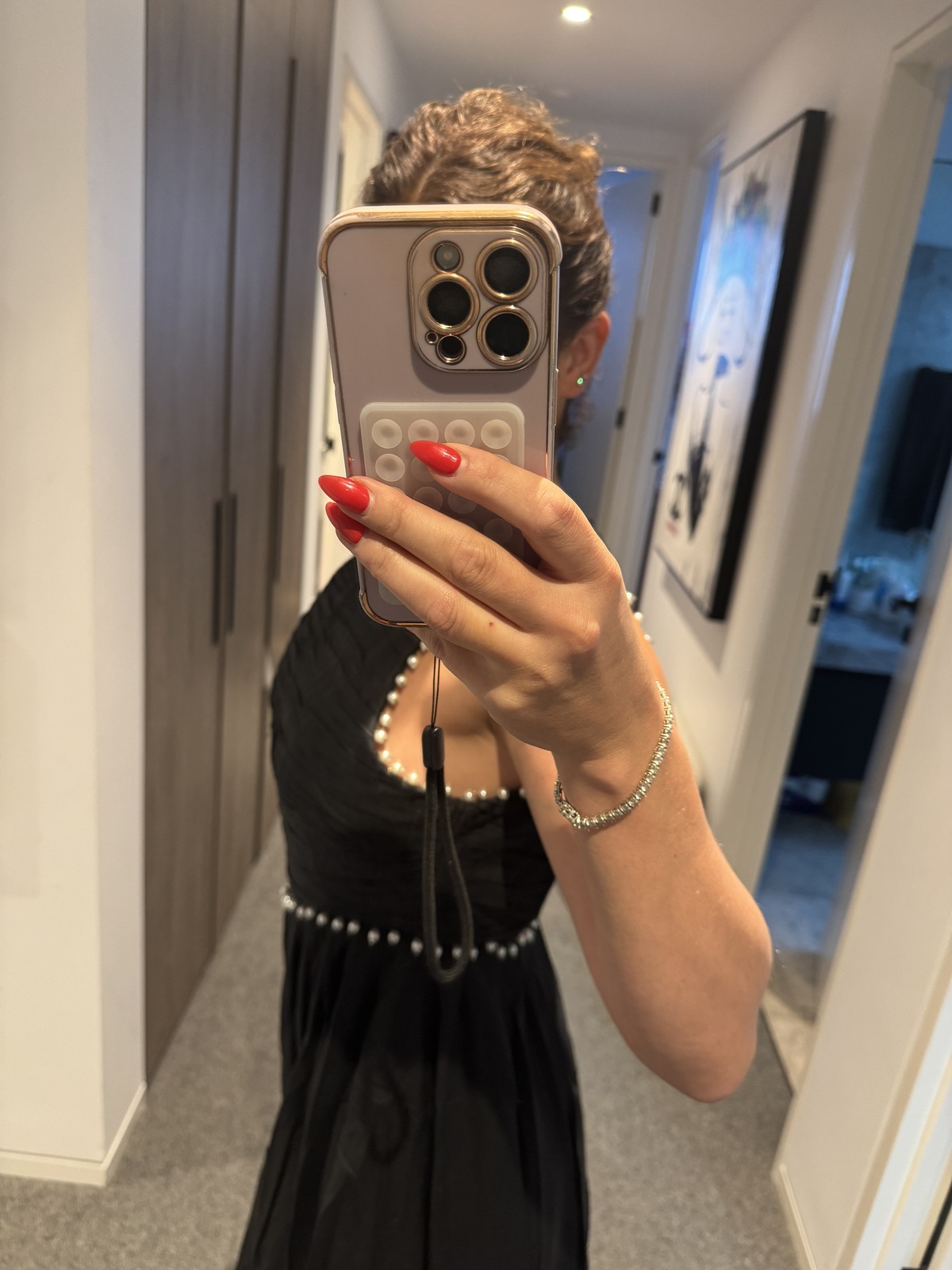 Florence Pearl Trim Midi Dress - size 10