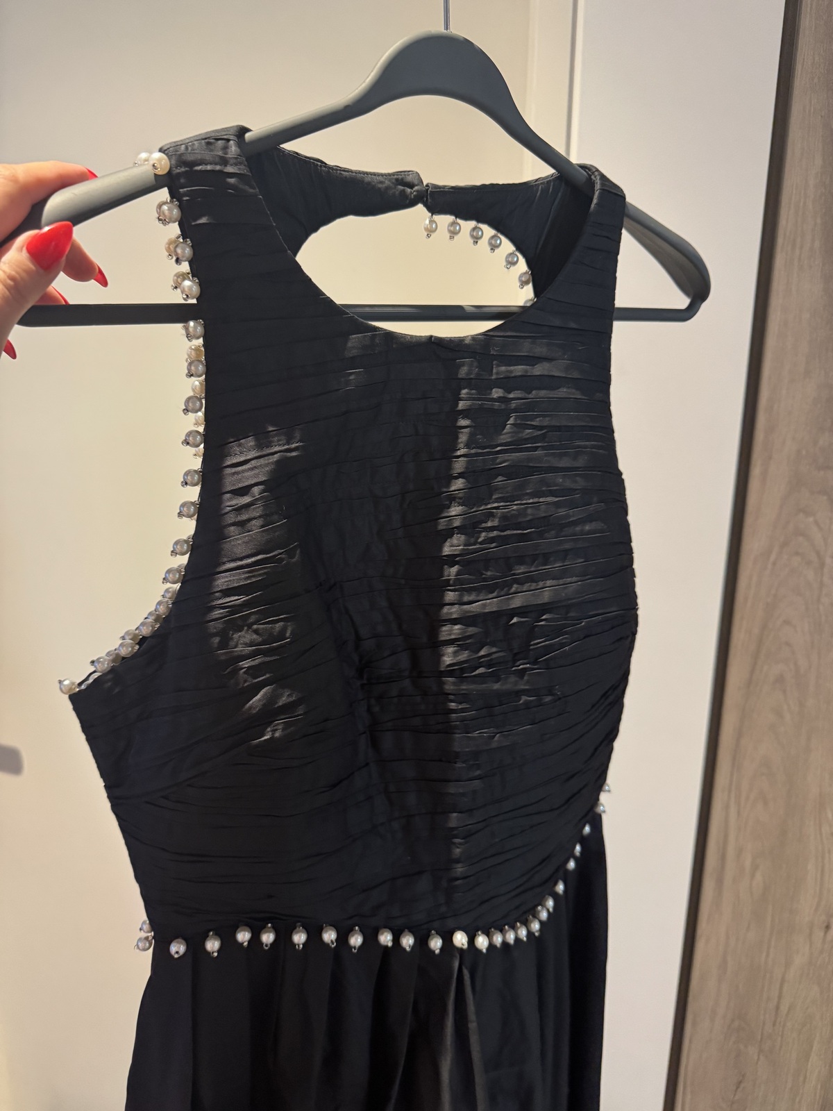 Florence Pearl Trim Midi Dress - size 10