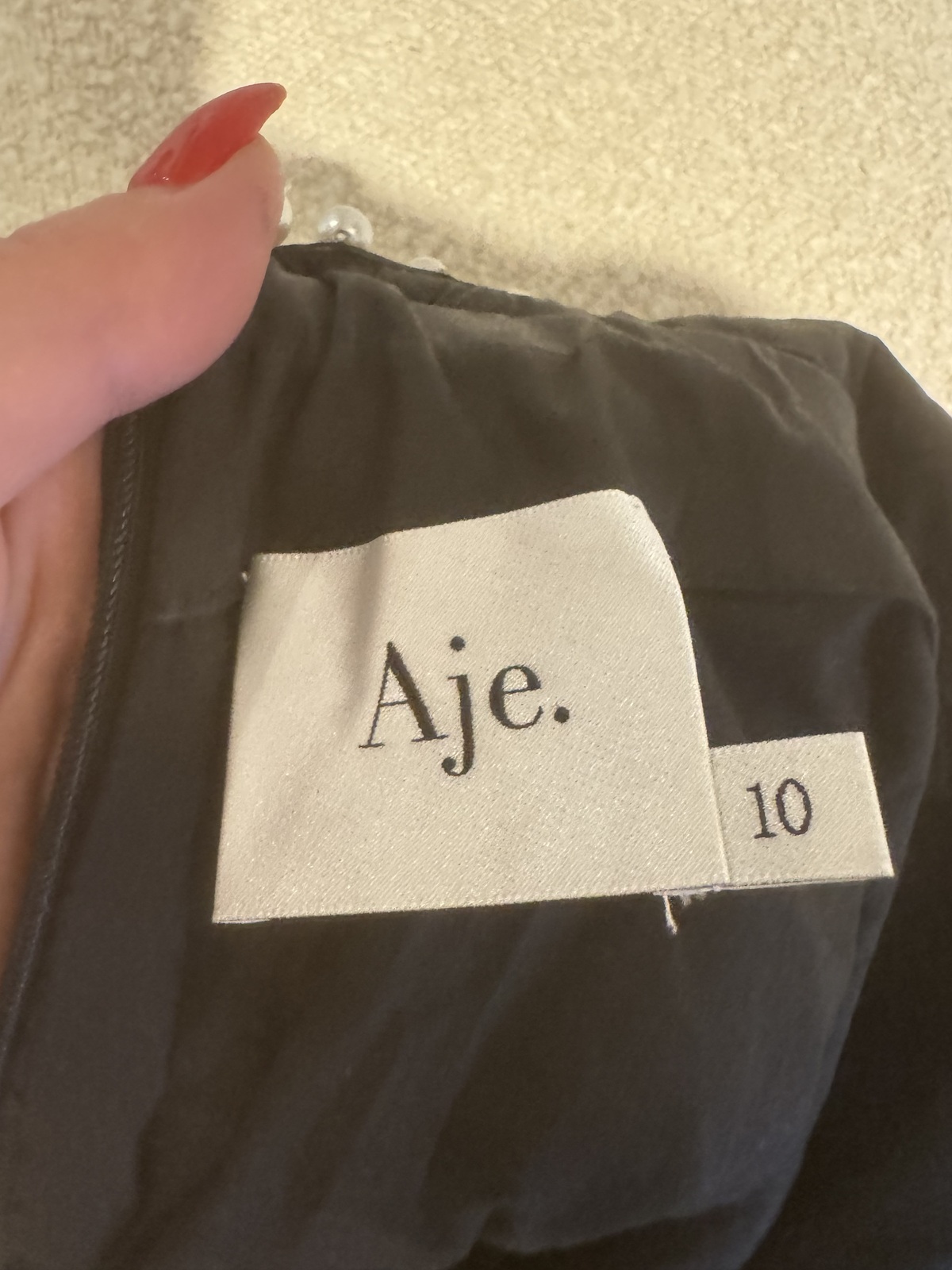 Florence Pearl Trim Midi Dress - size 10