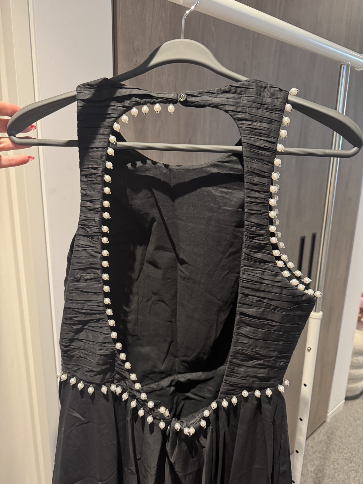 Florence Pearl Trim Midi Dress - size 10