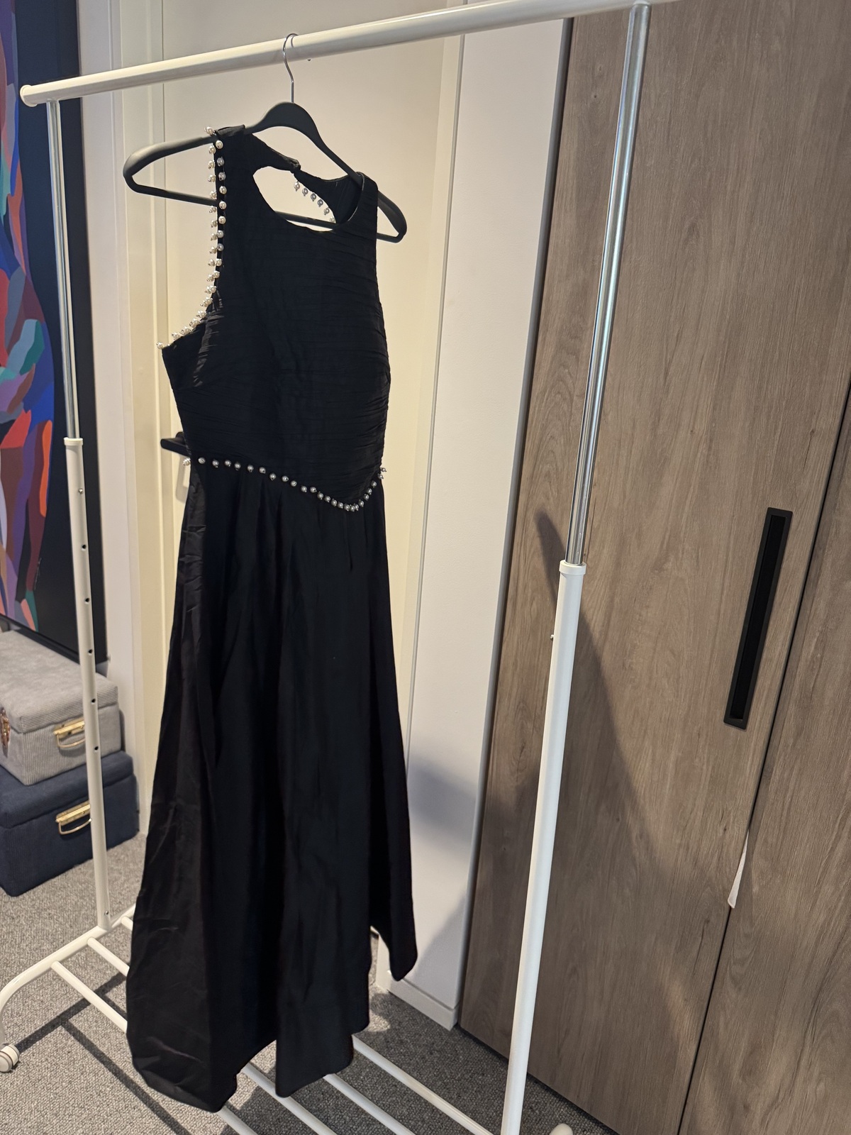 Florence Pearl Trim Midi Dress - size 10