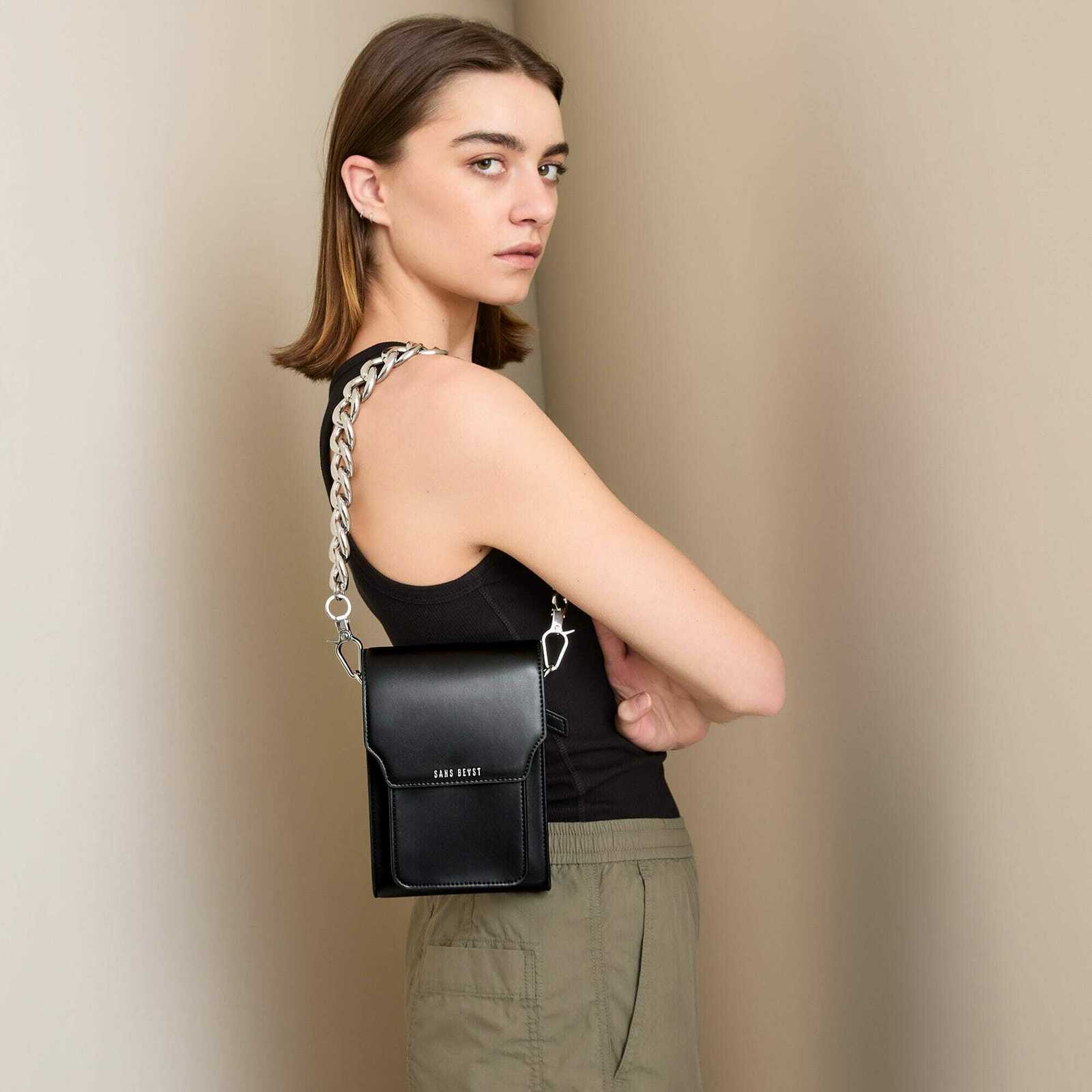 Bandolier Crossbody - Noir + Silver
