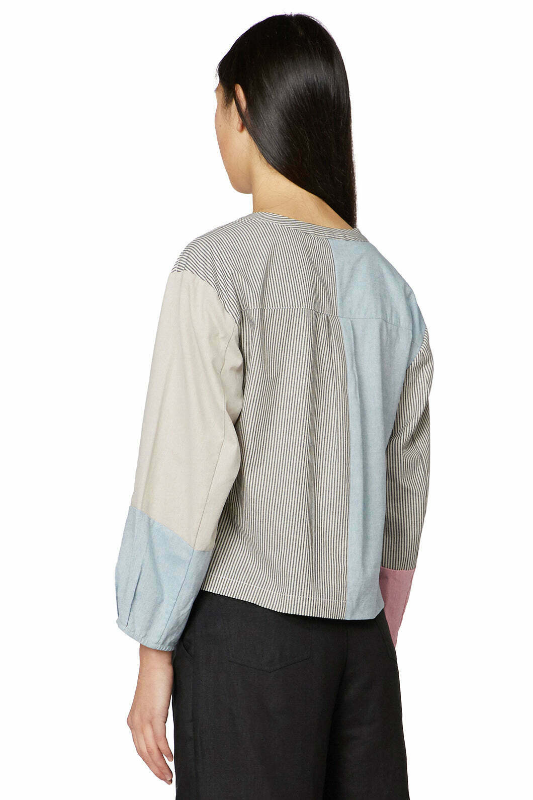 Clipped Chambray Top